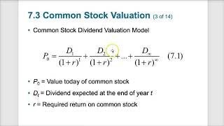 Chapter 7  Stock Valuation [upl. by Edwina642]