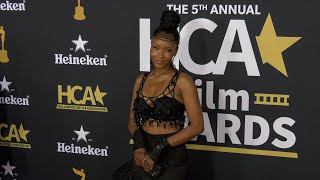 Yaya DaCosta attends the 5th Annual HCA Film Awards red carpet in Los Angeles [upl. by Adina]