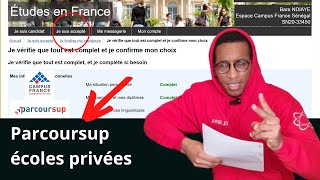 Comment remplir la partie je suis accepté  Campus France Parcoursup écoles privées [upl. by Eirrod719]