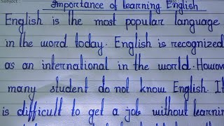 Paragraph on Importance Of Learning English  Paragraph Writing [upl. by Aninahs]