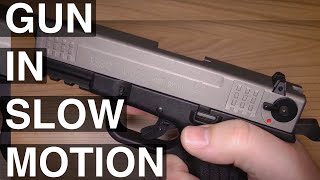 ISSC M22 9mm PAK in Zeitlupe Blank gun slowmotion [upl. by Congdon]