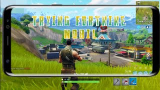 TRYING FORTNINE FOR MOBILE [upl. by Nrojb384]