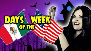 Days of the Week in English and Spanish  Addams Family  Martin and Rose Music [upl. by Ydnor311]