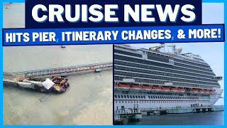 CRUISE NEWS Carnival Cruise Ship Hits Pier Itinerary Changes NCL from Jacksonville amp MORE [upl. by Tnirb]