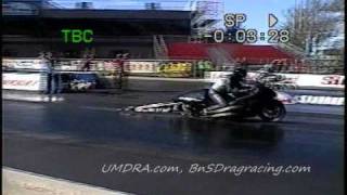 UMDRAcom Worlds Fastest Snowmobile Powered Drag Bike [upl. by Kaitlyn]