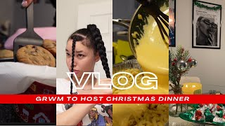 VLOG  DIY TOP KNOT BUN  PREPARING FOR AND HOSTING CHRISTMAS DINNER [upl. by Urbas]