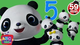 Five Little Pandas Jumping On The Bed  Nursery Rhymes Kids Songs 3D English Rhymes Kids Carnival [upl. by Anette]