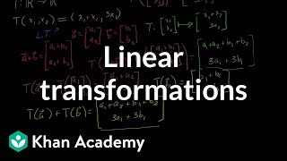 Linear transformations  Matrix transformations  Linear Algebra  Khan Academy [upl. by Eibot]