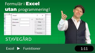 Formulär i Excel utan programmering [upl. by Nosna]