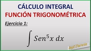 INTEGRAL FUNCIONES TRIGONOMÉTRICAS  EJERCICIO 1 TIPO 1 [upl. by Nocaj]