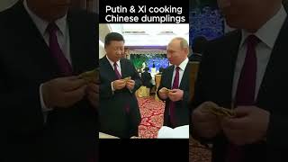 Putin and Xi Jinping cooking Chinese dumplings putin xijinping dumplings [upl. by Aelaza]