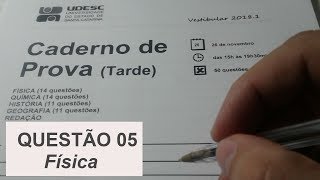 Resolução Vestibular UDESC 20181  Questão 05  Física [upl. by Jacobsohn]