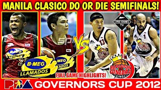 Bmeg vs Ginebra DO OR DIE SEMIFINALS l Full Game Highlights l 2012 PBA Governors Cup [upl. by Velick]