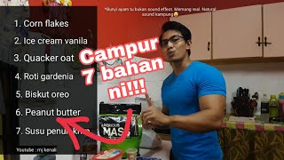 Cara membuat menu 1200 kalori dengan serious mass  Bina Badan Malaysia seriousmass [upl. by Atteuqcaj]