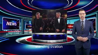 Brad Pitt and George Clooney dance to a 4minute standing ovation for ‘Wolfs’ at chaotic premiere [upl. by Okikuy]