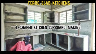 Modern Kitchen Cupboard Making Process Using Ferro Slabs😲 Ferro Cement Kitchen Cupboard Making [upl. by Wohlert991]