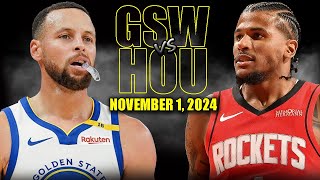 Golden State Warriors vs Houston Rockets Full Game Highlights  November 2 2024 NBA Season [upl. by Hamann]