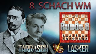 Siegbert Tarrasch Vs Emanuel Lasker 🏆 8 Schach WM München 1908 🏆 C67 Berliner Verteidigung  588 [upl. by Ahsatin]