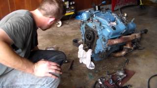 Dodge 318 timing cover gasket replacement part 4 [upl. by Aslehc788]