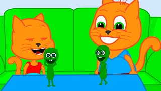 Cats Family in English  Plasticine Monsters Cartoon for Kids [upl. by Anaitsirc]