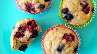 Easy Breakfast Recipes Very Berry Muffins for Kids  Weelicious [upl. by Limemann980]