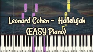 Leonard Cohen  Hallelujah Simple Piano Piano Tutorial Sheet [upl. by Zischke325]