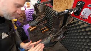 BEAUTIFUL CHIPPEWA BOOTS CLEANING ASMR [upl. by Nylhsoj]