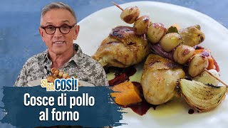 Cosce di pollo al forno con patate americane e aglio al melograno  Si fa così  Chef BRUNO BARBIERI [upl. by Geminius]