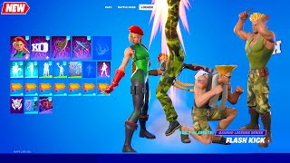 Street Fighter’s CAMMY and GUILE Fortnite Skins Spiral Arrow amp Flash Kick BuiltIn Emotes showcase [upl. by Nymzaj359]