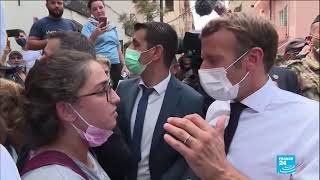 Emmanuel Macron à Beyrouth  la colère de la population libanaise contre ses dirigeants [upl. by Rdnaskela]