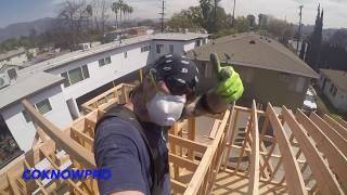 👍 How to Install Roof Rafters Solo 🔨😎coknowproconstructiontips [upl. by Htez]