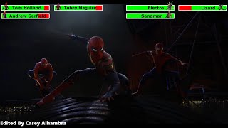 SpiderMan No Way Home 2021 Final Battle with healthbars 12 [upl. by Shaya]