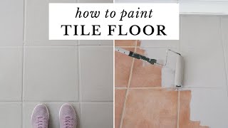 How to Paint Tile Floor  Painting Tile Floors Before and After [upl. by Nicola24]