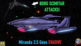 EPIC Assimilated Scimitar VS Miranda 25  Star Trek Ship Battles  Bridge Commander [upl. by Grove474]