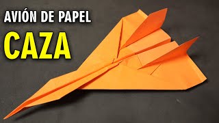 Como Hacer un Avión de Papel CAZA Que Vuela Mucho y Lejos  Mejores Aviones de Papel [upl. by Edla]