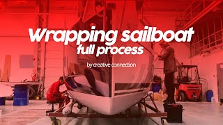 Wrapping sailboats Tes 246 Versus and Tes 20 Full process [upl. by Atnauq532]