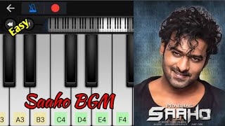 Saaho BGM  Prabhas Theme  Easy Piano Tutorial  Perfect Piano [upl. by Hannus271]