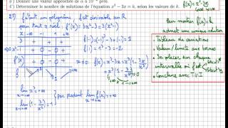 théorème des valeurs intermédiaires  lien avec les équations  exercice type Bac [upl. by Harod]