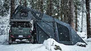 Ep 6 Snow Camping in the Winter Wonderland with iKamper Annex Plus Electric heating pad ASMR [upl. by Anaeda]