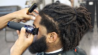 NEWEST TECHNIQUE HAIRCUT TUTORIAL HIGH BURST TAPER  DREAD  FADED BEARD TRIM [upl. by Yblocaj753]