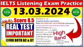 IELTS LISTENING PRACTICE TEST 2024 WITH ANSWERS  13032024 [upl. by Aksehcnarf]