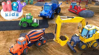 Vehículos de Construcción 🚚 Excavadora y camiones para niños  HeyKids  Canciones Infantiles [upl. by Sregor]