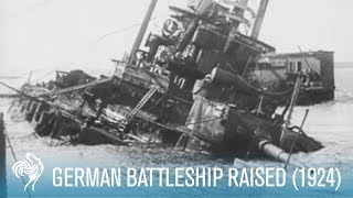 Sunken WWI German Battleship Raised SMS Hindenburg 1924  British Pathé [upl. by Seta]