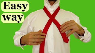 How to tie a tie EASY WAY Slowly amp Mirrored Windsor knot [upl. by Droffilc]