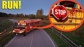 If you ever see this School Bus with BLOOD all over it Drive away fast Its a Trap [upl. by Ilyk404]