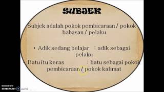 Apa itu subjek objek predikat dan keterangan [upl. by Gaige64]