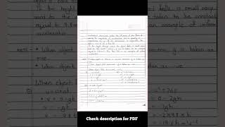 Motion in a straight line Class 11 physics neet jee handwrittennotes notes [upl. by Bacon]