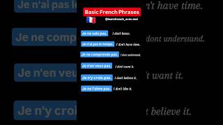 BASIC FRENCH PHRASES 🇫🇷 frenchvocabularylanguagedelfeducationeasyfrenchyoutubeshortsshort [upl. by Nosredna]