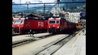 19982001 SD Shunting in DisentisMustér station RhB  FO  CLASSIC Bahnhof [upl. by Faxen]