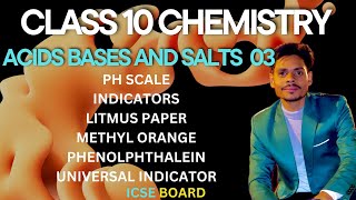 Class 10 chemistry ph scale indicators litmus paper methyl orange phenolphthalein test [upl. by Rozalie]